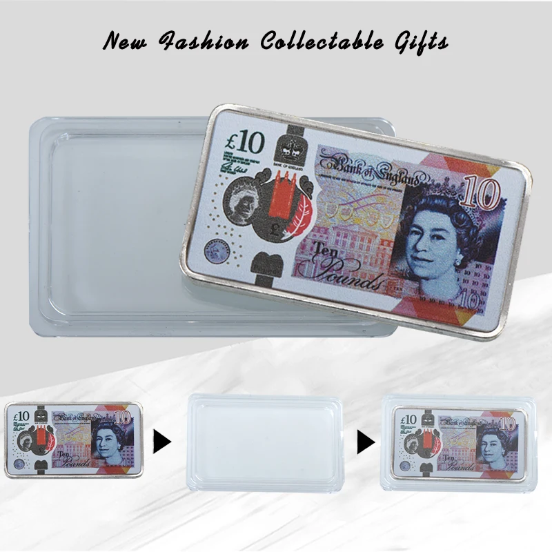 WR цветной 10 фунтов посеребренный памятный бар Англия десять вызов слитки