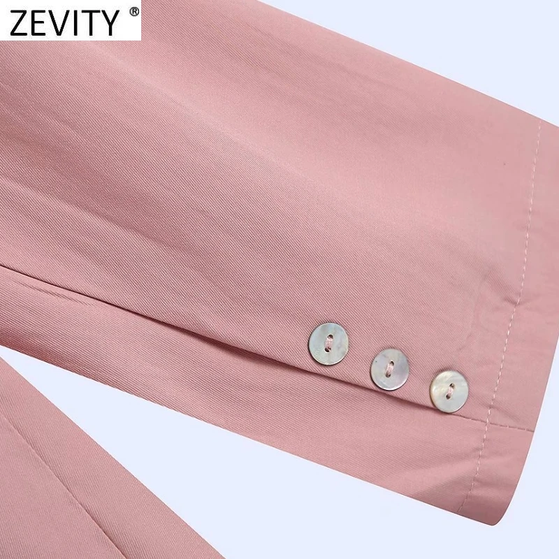 

Zevity Women Fashion Notched Collar Loose Smock Blouse Office Lady Long Sleeve Business Shirts Chic Femininas Blusas Tops LS9221