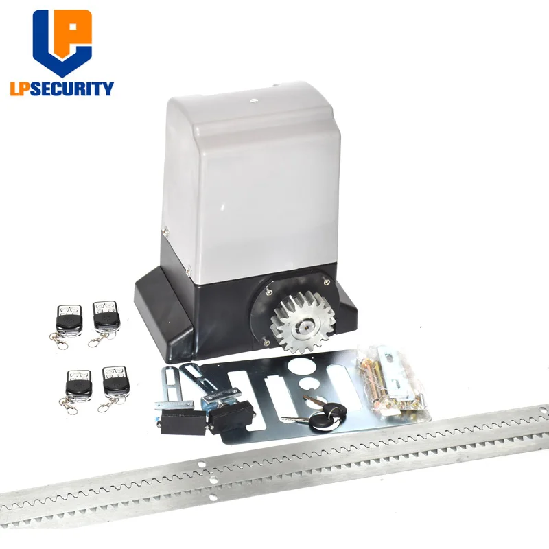 set2 4 remotes LPSECURITY 220VAC раздвижной мотор для ворот 1000 кг+ 2 пульта дистанционного управления+ 4 метра зубчатой стойки - Цвет: set2 4 remotes