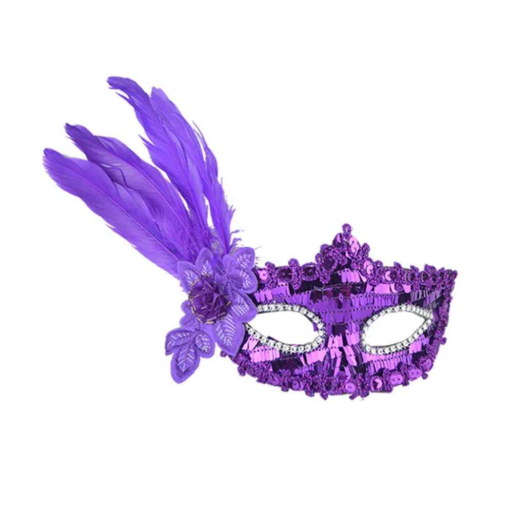 1 шт. маска для маскарада с перьями и блестками | Дом сад