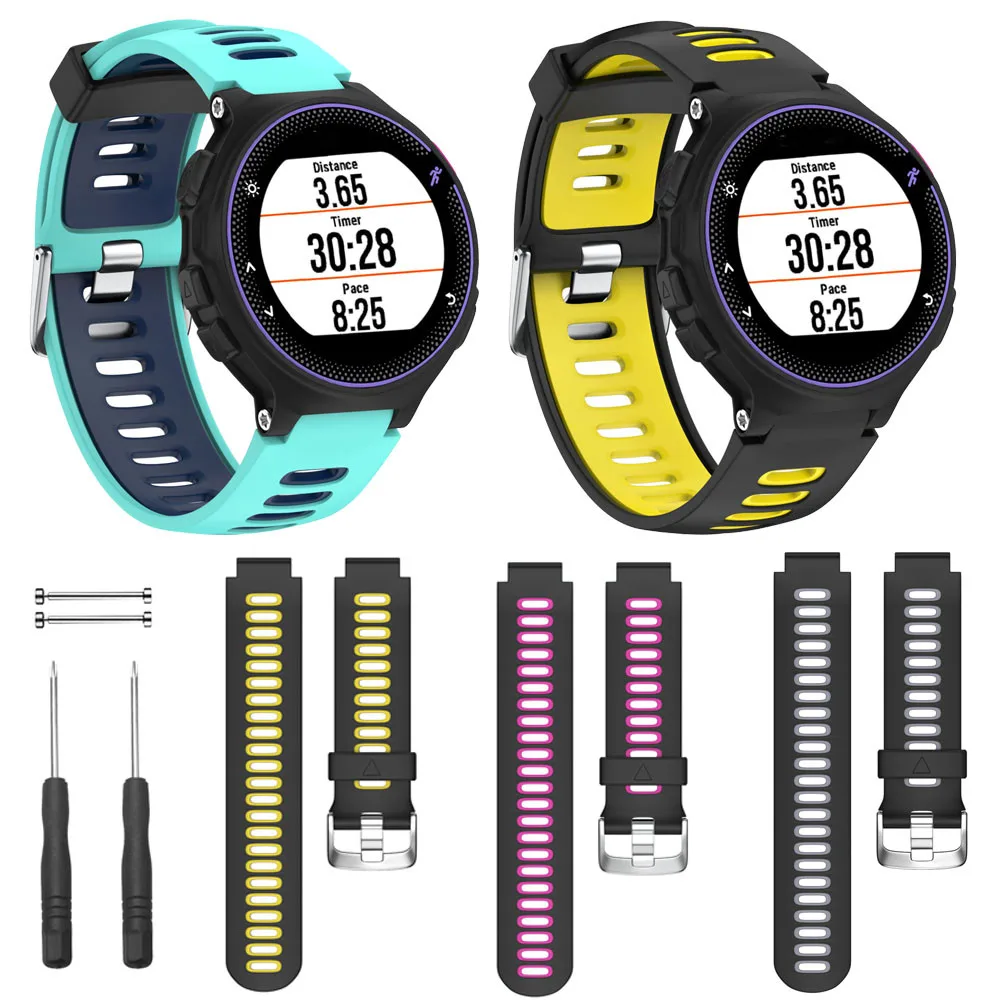 Мягкий силиконовый сменный ремешок для наручных часов Garmin Forerunner 230 / 235/220