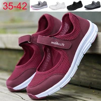 middle aged ladies casual fashion hollow flat bottom button lazy sneakers size 35 42