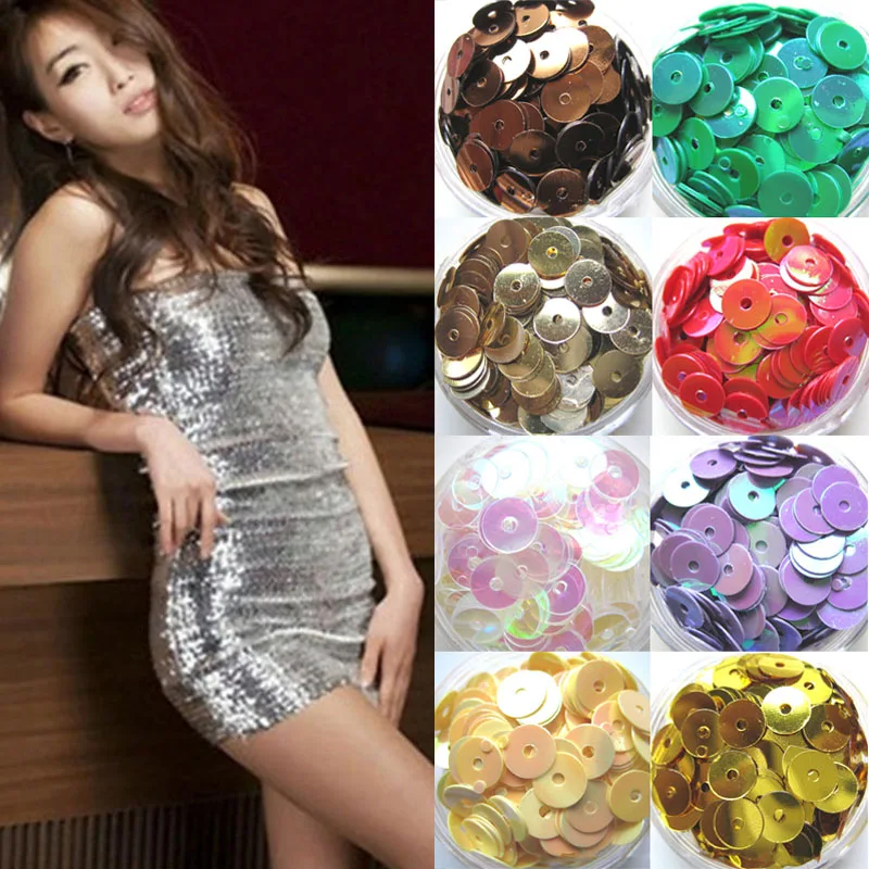 400 шт 6 мм Плоская Круглая ПВХ Рассыпчатая блестка с пайетками Свадебная женская