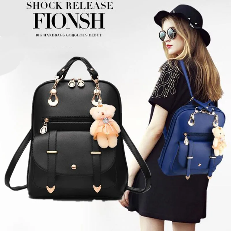 Милый женский рюкзак противокражный Модный из искусственной кожи дорожный