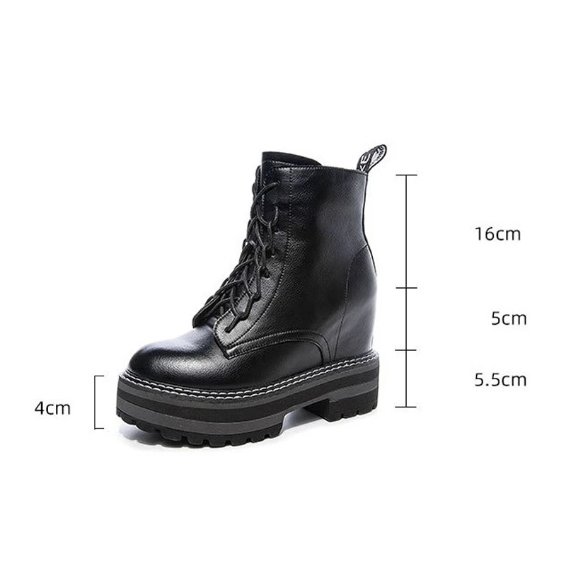 Зимние женские Ботинки Martin на молнии Женские ботильоны из натуральной кожи с