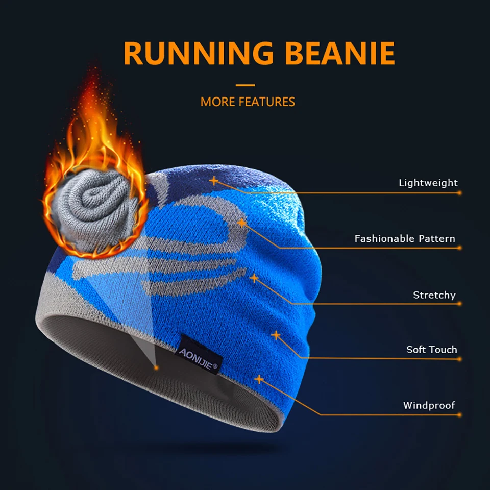 AONIJIE M24 Unisex Winter Warm Sports Knit Beanie Hat Skull Cap For Running Jogging Marathon Travelling Cycling Camping | Спорт и