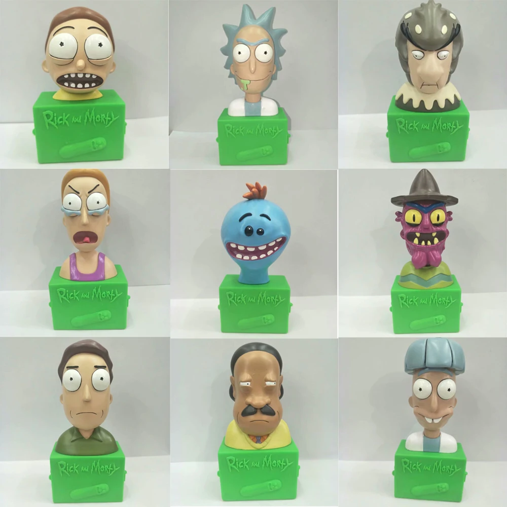Vogue TV Series Adventure Anime Animation Rick and Morty Jerry Beth Summer Half body Figurines Action Figure Model Toys