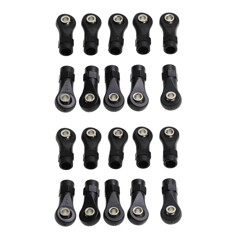 

20Pcs Plastic M4 Rod End Link Linkage Balls Joint Head for 1/10 RC Car Crawler Axial SCx10 II 90046 TRAxxAS TRx4,C