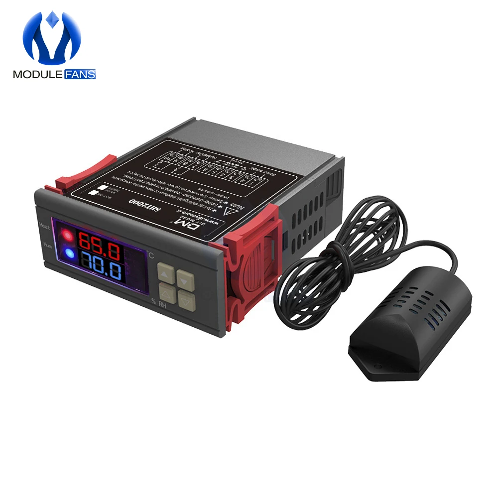 AC 110V 220V 12V светодиодный цифровой Температура регулятор влажности Термостат