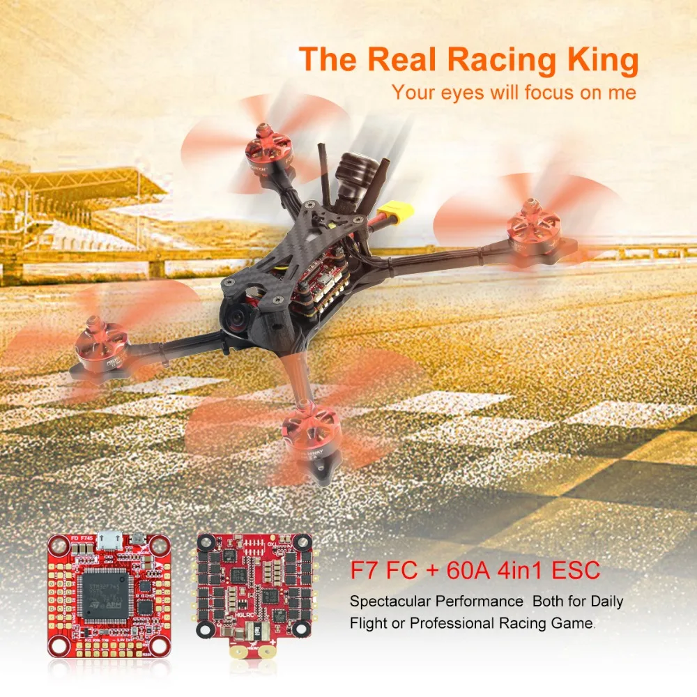 HGLRC Wind5 4S/6S FPV гоночный Дрон мощный F7 FC 2306 2450/кв бесщеточный двигатель Blheli32 60A 4 в 1 ESC карбоновая рама