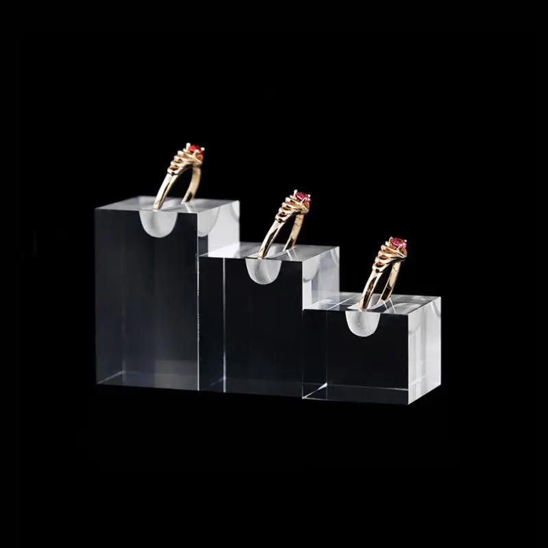 

Acrylic Square Jewelry Holder Necklace Rings Display Stand Pad Photography Prop F3MF