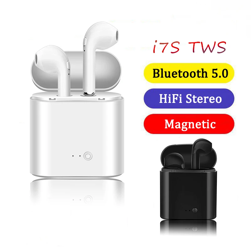 Универсальный TWS i7S гарнитура Bluetooth V 5,0 стерео спортивные наушники мини беспроводные наушники с микрофоном для iPhone Xiaomi huawei