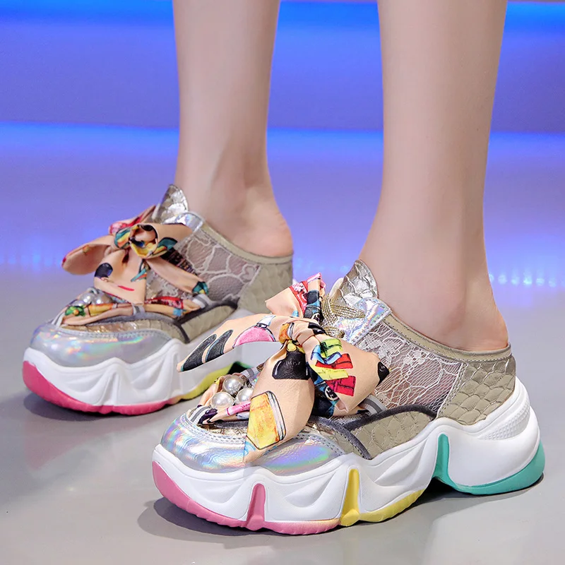 Сандалии женские на платформе Повседневные Удобные босоножки толстой танкетке с