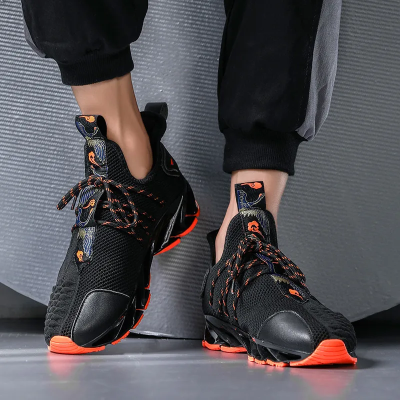 Большие размеры новинка амортизирующая Мужская беговая Обувь стильные белые