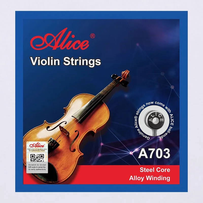 

1 set Violin Strings 4 pieces E A D G for 1/8 1/4 1/2 3/4 4/4 Common Size - Alice A703