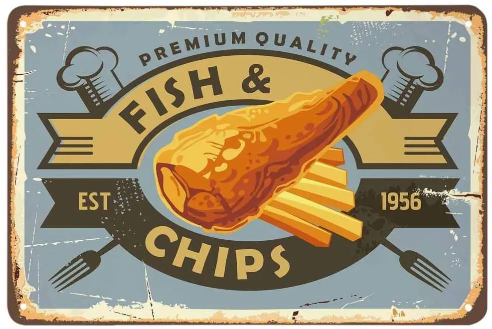 

no applicable Tin Metal Signs,Vintage Posters Decorations,Fish and Chips Signs for Cafes Bars Pubs Shop Wall Decorative Funny