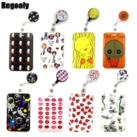 cute credit card cover lanyards bags retractable badge reel student nurse exhibition enfermera name cards id cards holders