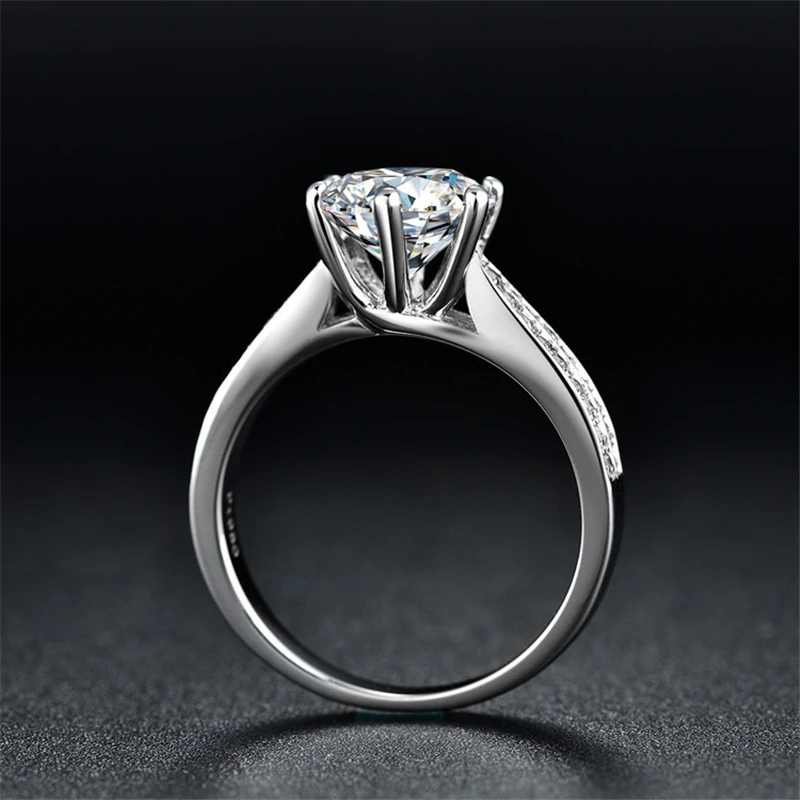 5 Карат Крайне Белый Бриллиант D Цвет VVS1 Кольцо с тестом на моиссанит 925 Серебро Бриллиантовая огранка Большой драгоценный камень Шикарные украшения.