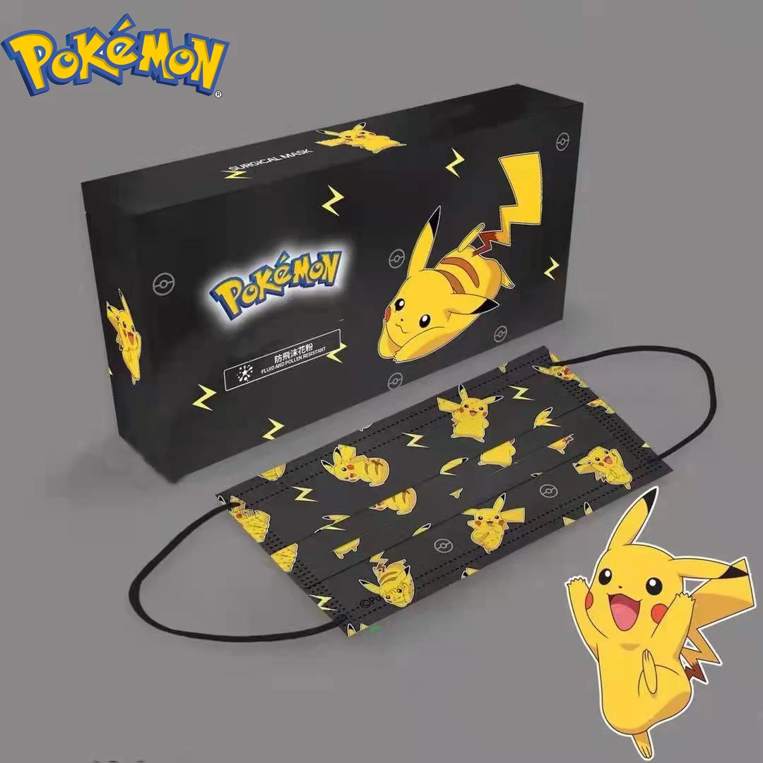 50 шт. одноразовые маски для лица с изображением покемона Пикачу | Дом и сад