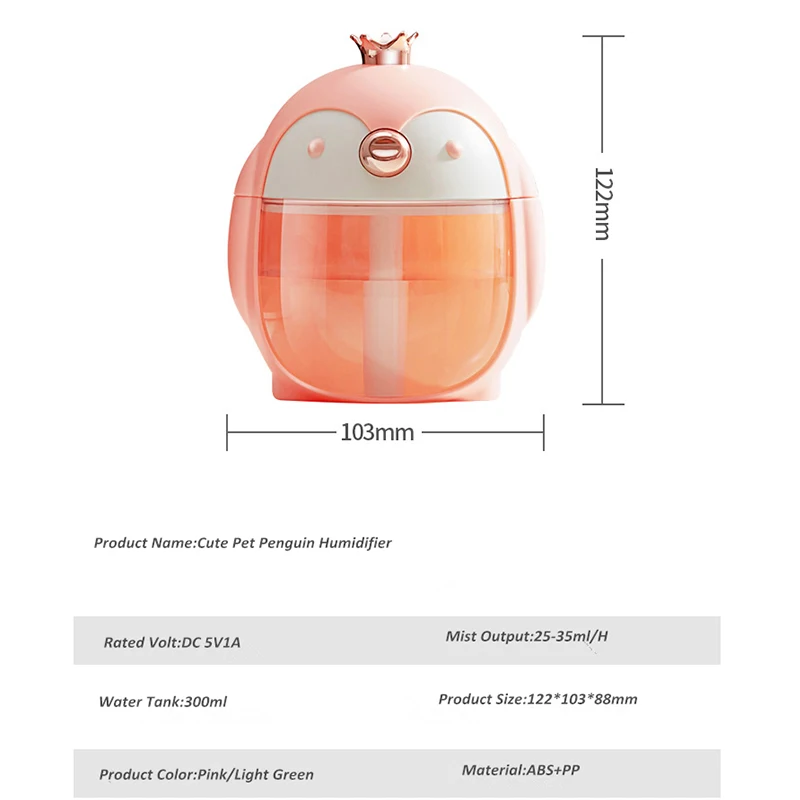 

300ML Portable Ultrasonic Humidifier car Air USB Aroma Essential Oil Diffuser With Color Night Lamp Umidificador mist maker