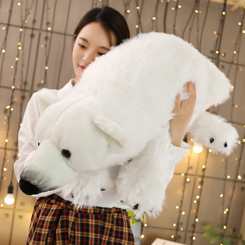 

100cm High Quality Stuffed Animal Ice Bear Cushion Polar Bear Plush Animal Toy Doll Pillow Kids Birthday Christmas Gift