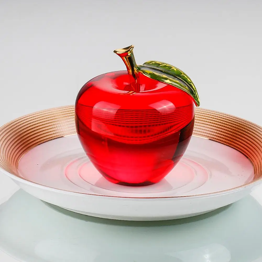Стеклянные фигурки H & D 55/60 мм из красного стекла в виде кристалла Apple