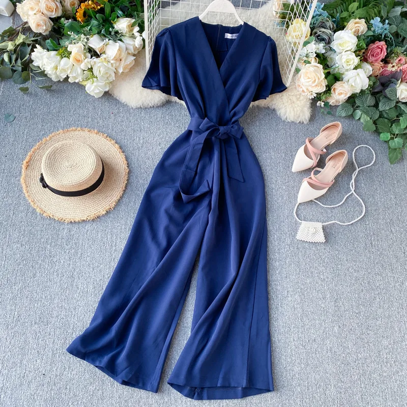 Таиландский модный брендовый темпераментный комбинезон с V образным вырезом и