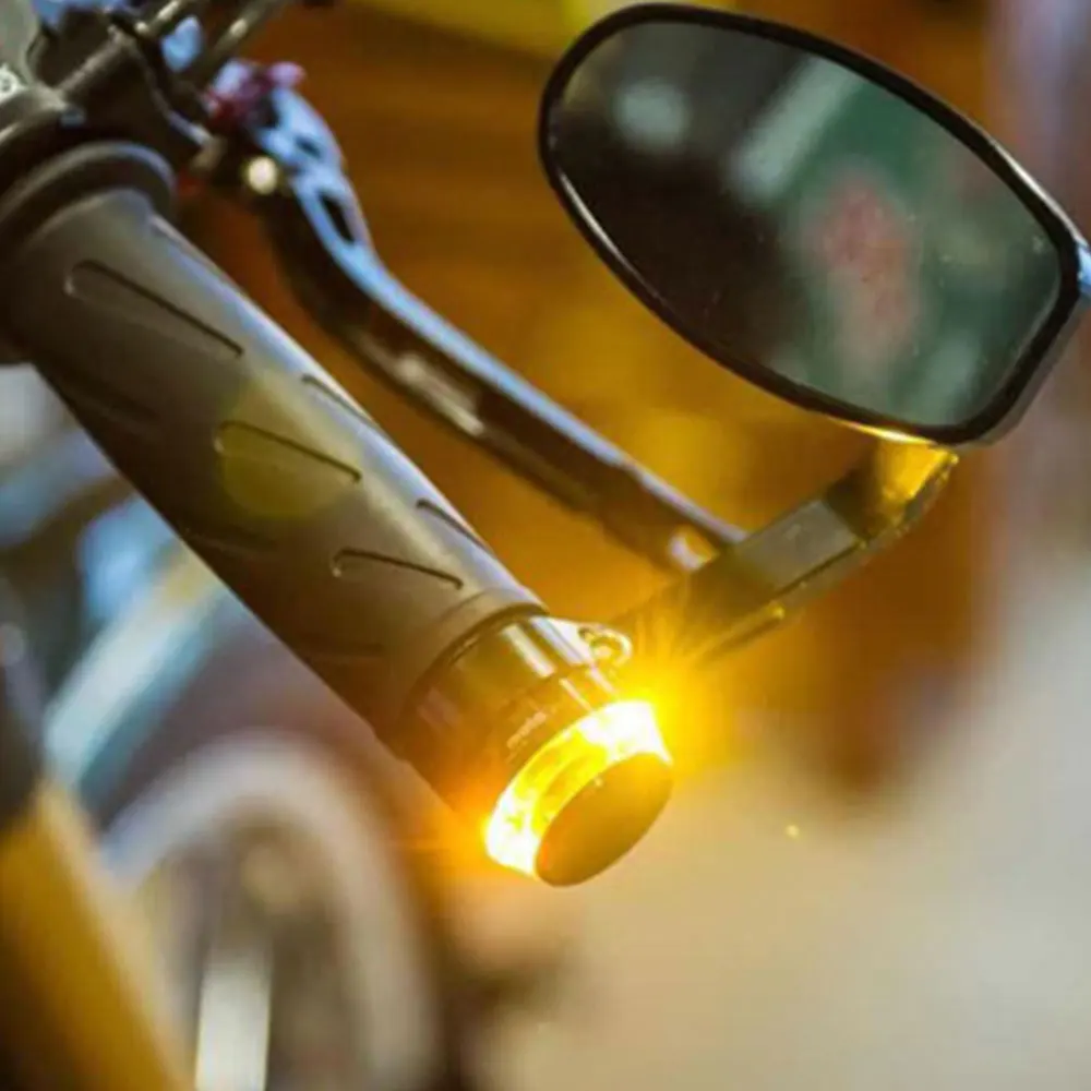 2 шт. Алюминиевые грузики-отбойники для руля мотоцикла с LED подсветкой +