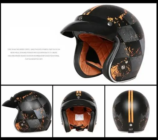 Винтажный мотоциклетный шлем HiMISS унисекс со встроенными линзами с открытым