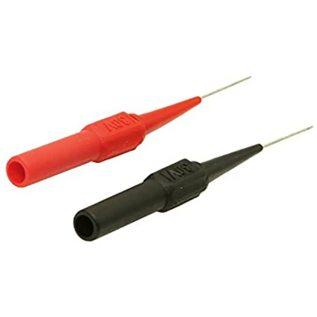 

2Pcs Test Probe Instrument Parts & Accessories Needle Multimeter Tools Black/Red For Banana Plug Car Test Puncture Line