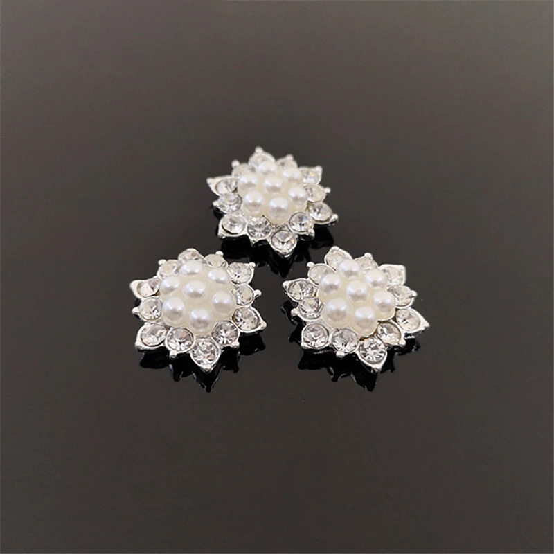 2018New 100 шт Стразы в форме снежинок с перламутровыми пуговицами для детей повязка