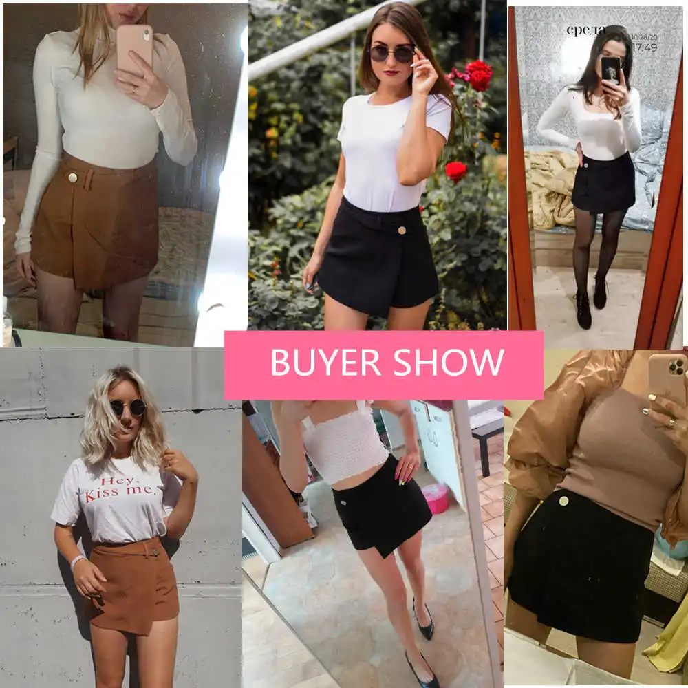 

Spring Summer Shorts For Women 2021 High Waist Casual Irregular Wide Leg Short Slim Cotton Plus Size Solid Shorts Skirts