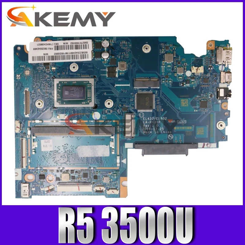 

Akemy For Lenovo Ideapad S340-14API Laptop Motherboard LA-H131P Motherboard CPU R5 3500U Tested OK FRU 5B20S42268 5B20S42464
