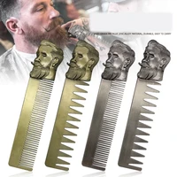 senior stainless steel beard comb for men mustache shaping template comb professional salon hairdressing styling accessories