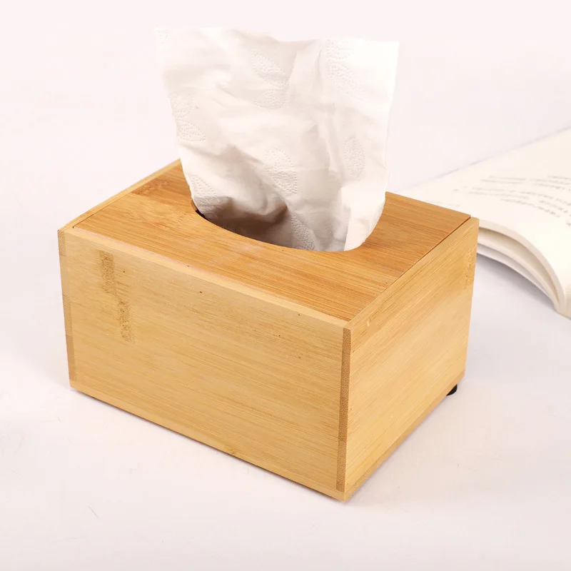

2021 New Japan Style Bamboo Removable Tissue Box with Lid Paper Storage Case Car Wood Napkins Holder Organizer Home Office Decor