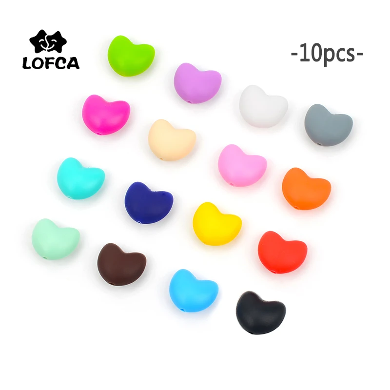 

text-LOFCA 10pcs Silicone Pacifier Beads Baby Teething Toys Chewable Newborn Nursing Teether Beads Teething Necklace Accessories
