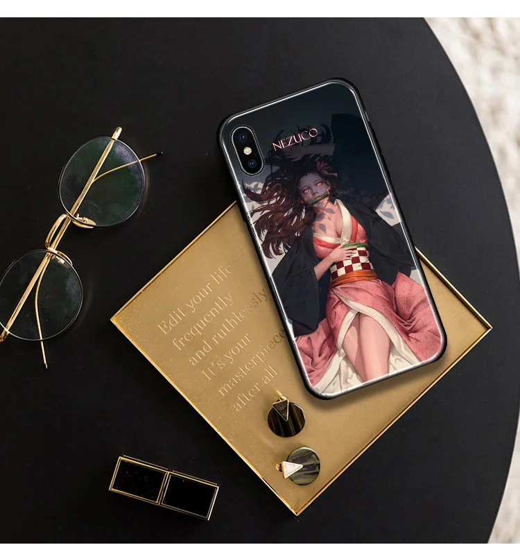 Kamado Nezuko Kimetsu no Yaiba Demon Slayer мягкий силиконовый стеклянный чехол для телефона для iPhone 6 6s 7 8 Plus X XR XS 11 Pro max