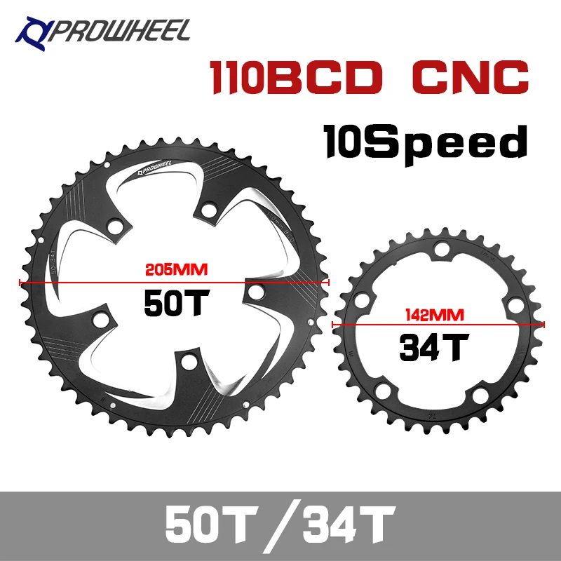 Корона шоссейного велосипеда Prowheel 39T/53T 34T/50T звездочка 110/130BCD 9/10/11 скорость цепное