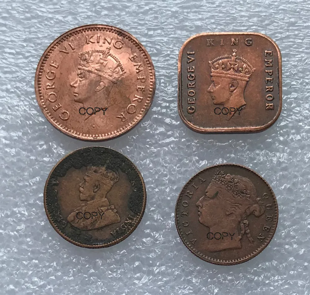 Straits расчеты Джордж 1883 1/4 процентов 1940 1/2 процентов 1938 1/2 Pice 1899 Витория 1/4 процентов посылка продажи Медь копия монеты