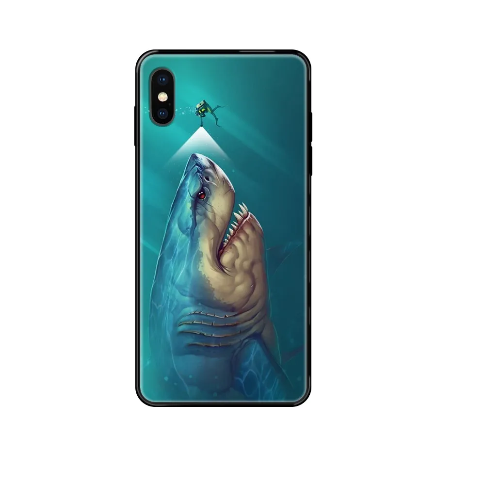 Мягкий 3D-чехол shark Hungry Scary чехол для мобильного телефона черного цвета iphone 4 5 4s SE 5C 6