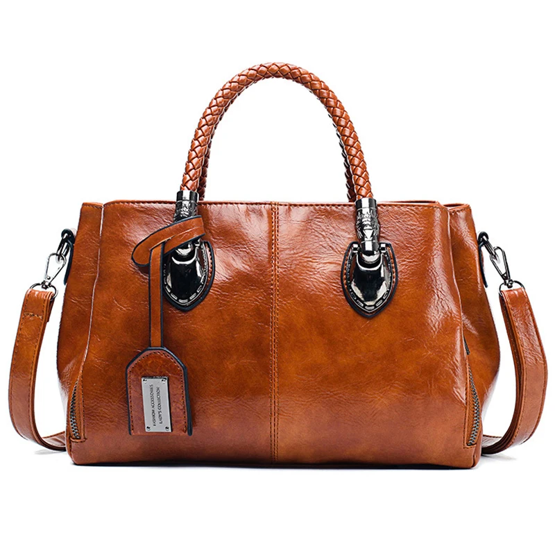 Винтажные женские сумки из вощеной кожи бостонские роскошные дизайнерские тоуты