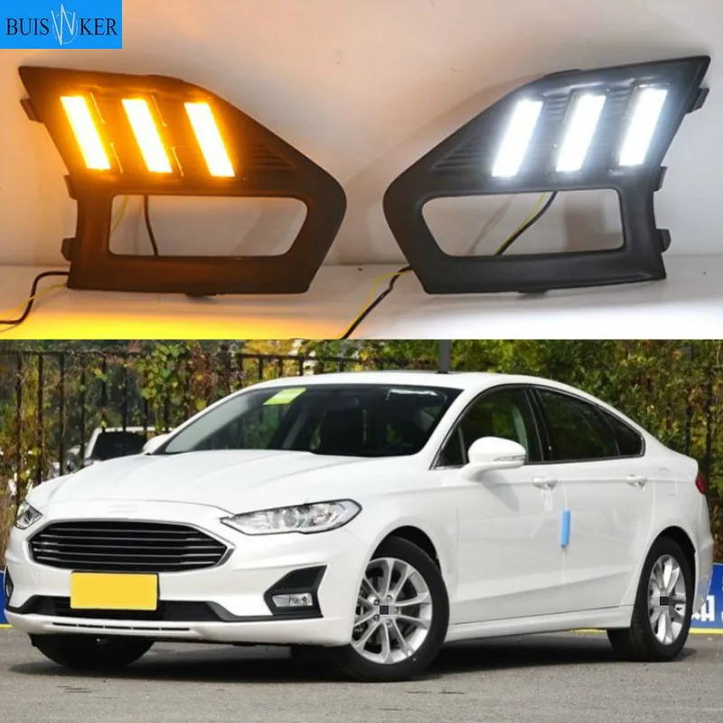 

Дневные ходовые огни, светодиодсветодиодный, водонепроницаемые, 2 шт., для Ford Mondeo Fusion 2019 2020