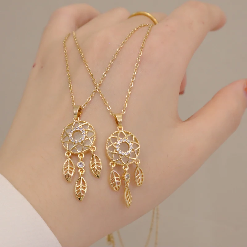 Женское Ожерелье Ловец снов из титановой стали с опалом 2021 | Украшения и