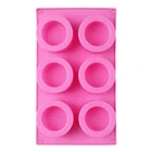 Бетонные формы с 6 отверстиями, силиконовые формы для мыла ручной работы с суккулентами, антипригарные формы в виде пончиков
