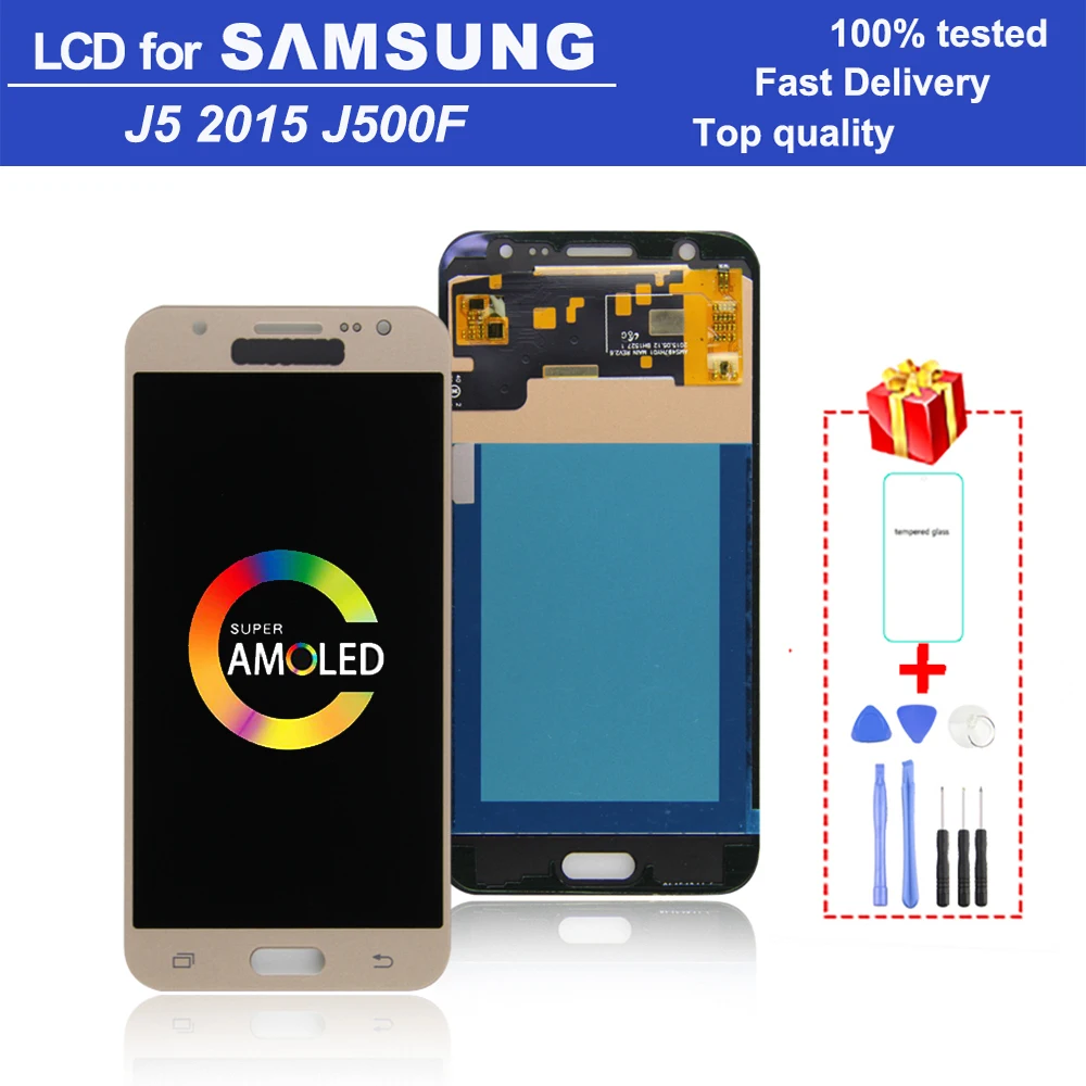 Супер AMOLED ЖК монитор 5 0 дюйма для Samsung Galaxy J5 2015 J500 дисплей с сенсорным экраном и