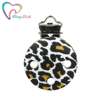 new 10 pcs silicone leopard round clips diy baby pacifier dummy chain holder soother nursing jewelry toy round clips