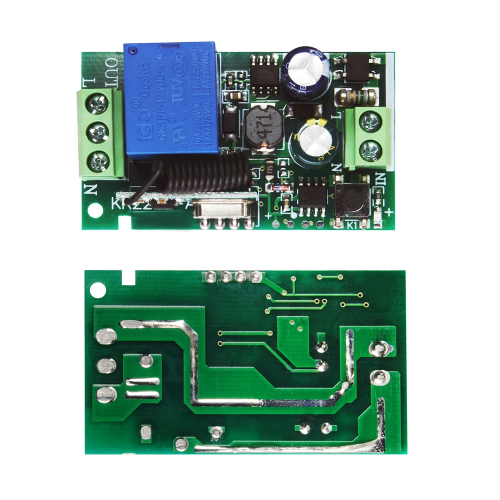 Rubrum 433Mhz Universal Wireless Remote Control Switch AC 220V 110V 1CH Relay Receiver Module 433 Mhz Garage Light Transmitter |
