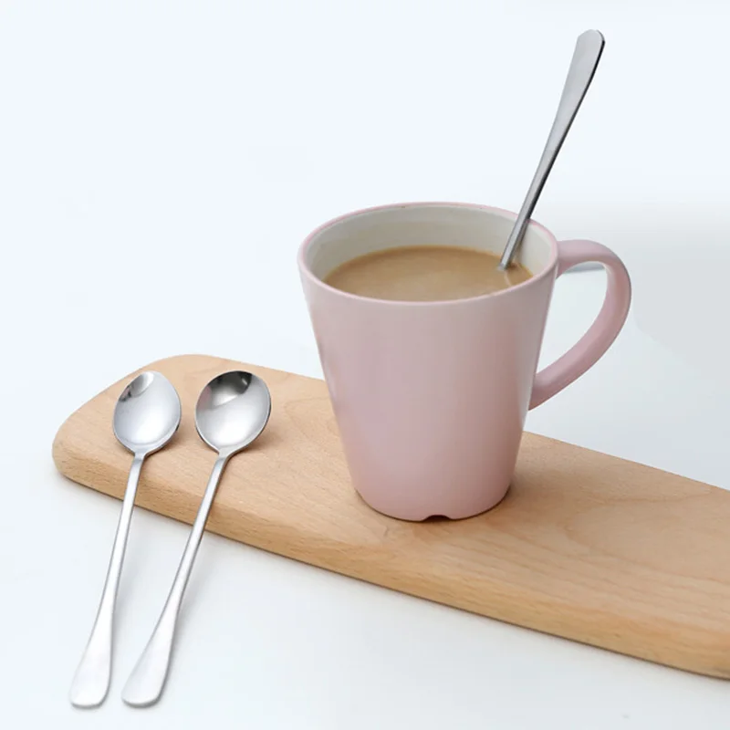 1pc Long Handle Spoon Dessert Stainless Steel Vintage Teaspoons Drink Tableware Tea Coffee Mixing Kitchen | Дом и сад