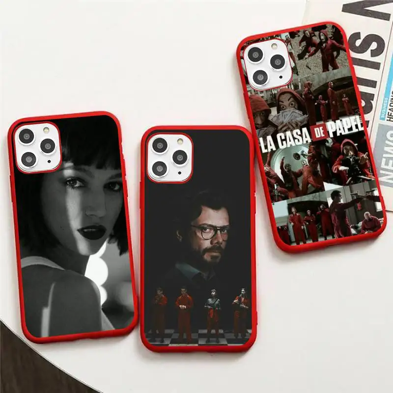 

la casa de papel Money Heist Phone Case Candy Color for iPhone 6 7 8 11 12 XS X SE 2020 XR mini pro Plus MAX mobile bags Cool