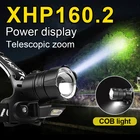 Налобный фонарь XHP160.2, с USB-зарядкой, 18650 светодиодов